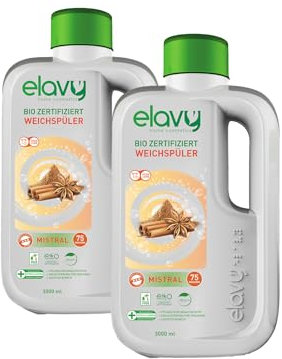 Elavy Bio Zertifiziert Mistral Weichspüler 75 Waschladungen 3000 ML Pack of 2