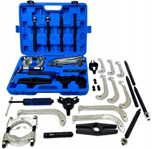 AMD TOOLS Juego de extractores de rodamientos hidráulicos, 25 piezas, EXPRESOR HIDRÁULICO 10t