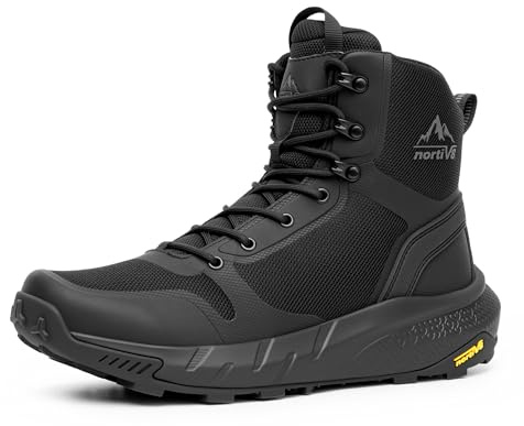 NORTIV 8 Botas Militares Ligera Táctica Policial Hombre | Amortiguación Avanzada, Soporte Integral, Resistente y Ligero, Tracción Goma, Ideal Seguridad