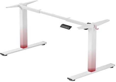 SANODESK EN1 Electric Standing Desk Frame 2 Stage Heavy Duty Steel Height Adjustable Desk Home Office Desk Frame Ergonomic Sit-stand Workstation (White)