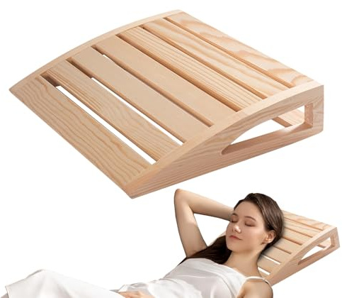 Sauna Headrest - Wooden Sauna Headrest | Handmade Sauna Relaxing Neck Pillow | Ergonomic Design Deep Relaxation Headrest | Steam Room Supplies | Wooden Sauna Headrest for Teens Boys Youth Girls Women