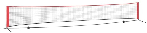 vidaXL Tennisnet Zwart en Rood 595 x 90,5 x 87 cm Polyester