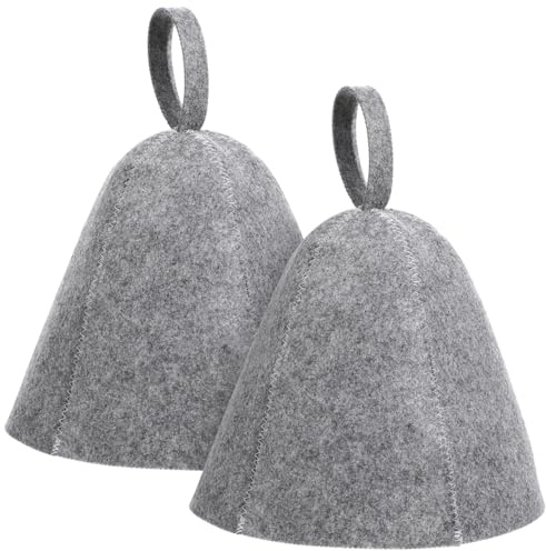VALICLUD 2pcs Thickened Felt Sauna Hat for Women Soft Breathable Bath Cap with Portable Hanging Ring Moisture Absorbing Head Cover to Prevent Overheating and Hair Damage Sauna and Steam