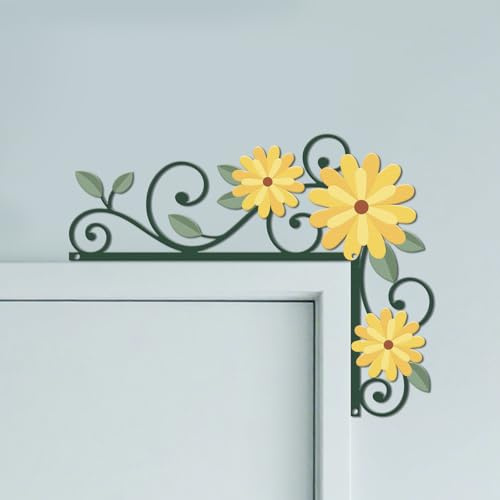 CUTHOLLOW Metal Decoración Marco Puerta, Margarita Adorno de Entrada, Arte Creativo para Marcos de Puertas, Decoracion Pared para Habitación Infantil, Puerta de Entrada, Baño, Dormitorio