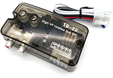 Fafeicy 80W 12V Hög Till Låg Omvandlare Bil-ljudkonverterare med Fjärrkontrolltrådssats, Justerbar Linjeutgång för Eftermarknadsförstärkare Bilstereo Upp Till 80 Watt, Enkel