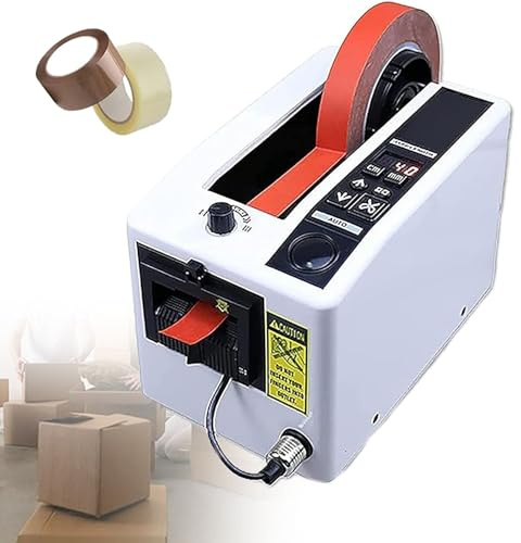 Elektrisk tejpdispenser – Automatisk tejpskärmaskin med justerbar matarrulle, stålram, LED-skärm – for 0,28-2 tejper