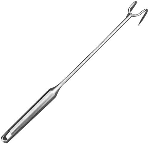 ROMISBABA Gancio per Carne in Acciaio Inox per Barbecue, Pinza Alimentare Leggera Foro Appendibile, Punta Sottile per Afferrare Piccoli Alimenti, Utensile Multifunzione per Cucina e Picnic