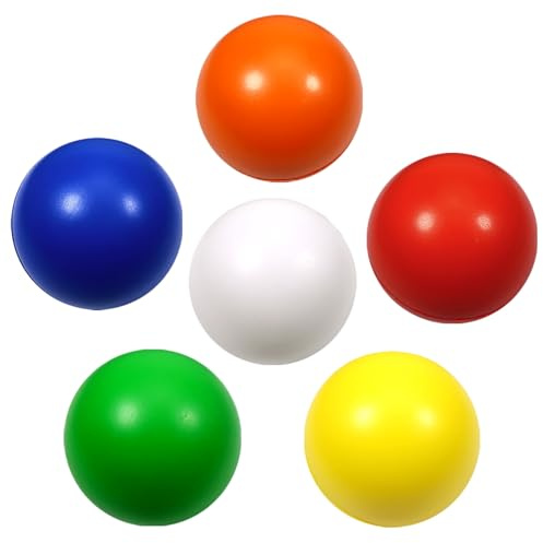 TOAOB Stress Relief Balls Non-Toxic Squeeze 6 Pack 2.5 Inch Colorful Foam Balls for Kids and Adults Hand Exercise Squishy Relief Toys for Anxiety ADHD Autism