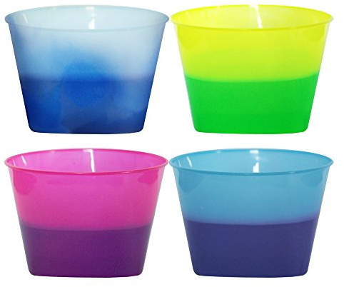 AAkron Color Changing Mood Bowl - perfect for ice cream, reacts to ice cold temperatures and changes from one vivid color to another, Set of 8, Assorted Colors- MADE IN USA