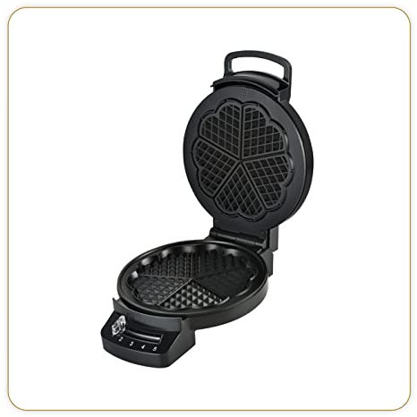 Little Balance 8382 Speed Gaufres Cœur 1200 - Gaufrier Electrique - 5 Gaufres Cœur en 1 Seule Cuisson - Plaques Anti-Adhésives - Puissance 1200 W - Noir