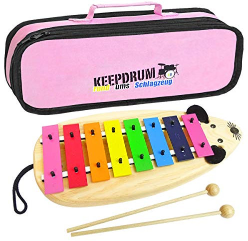 Sonor MG Maus Glockenspiel + keepdrum Tasche für Glockenspiel Pink