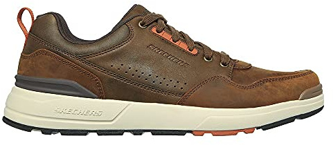 Skechers Men's Rozier Mancer Sneaker, Dark Brown Leather, 8 UK