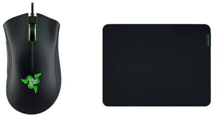 Razer DeathAdder Essential (2021) - Mouse da Gioco Cablato con Sensore Ottico da 6400 DPI & Gigantus V2 Medium - Soffice tappetino per mouse gaming per una elevata velocità e controllo