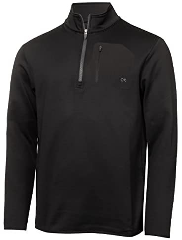 Calvin Klein Mens Delta Golf Sweater - Black - XXL