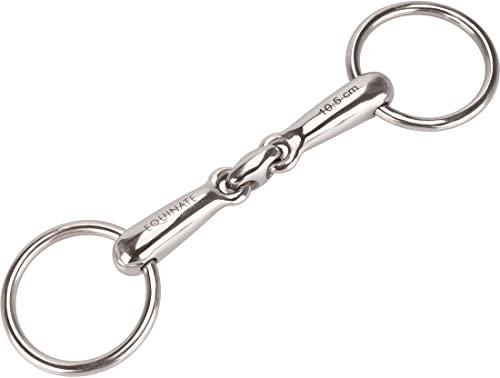 Equinate Pony Wassertrense Edelstahl 16mm doppelt gebrochen 10,5cm - Anatomisch geformtes maulfreundliches Gebiss mit sanfter Einwirkung - Lasergravierte Größenangabe