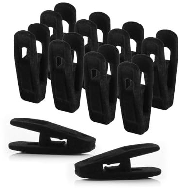 Clip Appendiabiti,24 Pezzi Clip in Velluto Nero Clip con Floccatura a Dito Antiscivolo Tailleur per Calzini per Gonna Perfette per L'uso con Appendiabiti in Velluto Dalla Linea Sottile