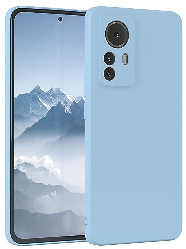 EAZY CASE - Silikonhülle für Xiaomi 12 Pro Hülle Silikon Case Blau weich stoßfeste Handyhülle Xiaomi 12 Pro Schutzhülle mit Kameraschutz Dünn Premium Schutz Cover TPU Phone Bumper in Hellblau