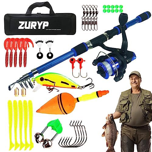 Angelset Set Für Kinder,kinderangel Starter Set Teleskop Angelrute Und Rolle, Angeln Kombi Mit Angelrolle Und Köder Set, Angelausrüstung Set, Angel Zubehör Für Kinder Von 3-10 Jahren