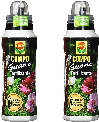 COMPO Fertilizante con guano para plantas de interior, balcón y terraza, Fertilizante líquido, 500 ml (Paquete de 2)