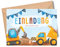 MeinBaby123® 10 Einladungskarten Kindergeburtstag Jungs | süße Geburtstagseinladungen für Kinder | Bagger Einladungskarten | inkl. 10 Briefumschläge | Premium Qualität (Bagger V3)