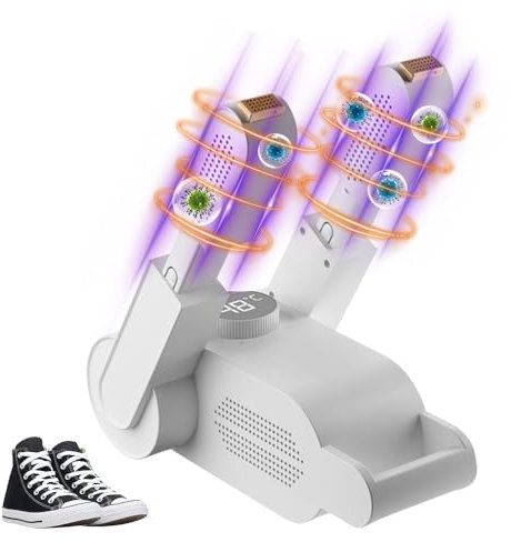 DAJASD Asciuga Scarpe Elettrico, 180W Asciuga Scarponi In Modo Veloce Con Timer, 360° Asciuga Scarpe Calcio Scalda Scarponi Sci, Asciuga Scarpe Da Calcio Per Scarpe Guanti Calzini Cappelli