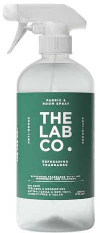 The Lab Co. Fabric & Room Spray | Eliminates Bad Odours | Neutralises Nasty Smells | Anti-Bacterial | Refreshing Fragrance with Lime Peppermint Cucumber Essential Oils | 500ml