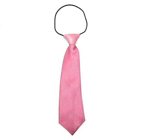 1 pcs Boys Pre-Tied Ties. Satin Plain Coloured Childrens Ties. Elasticated.Handmade. Wedding, School, Fashion (Light Pink, Boys Tie)
