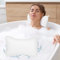 Alaoo Oreiller de Bain, 2 pièces Oreiller de Bain Ergonomique 3D avec 6 Ventouses Antidérapantes et 1 Boule de Bain, Coussin Baignoire pour Relaxation Optimale du Cou, Blanc(A)