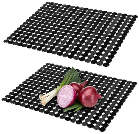 2 Pezzi Tappetino per Lavello, 40x30 cm Protettore per Lavello in PVC da Cucina, Tappetino Regolabile e Tagliabile per la Protezione dei Lavelli della Cucina