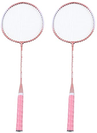 KENANLAN Racchette da Badminton Leggere in Lega di Ferro con Area di Colpo Ampliata, Design a Forma di T e Impugnatura Antiscivolo per Principianti,