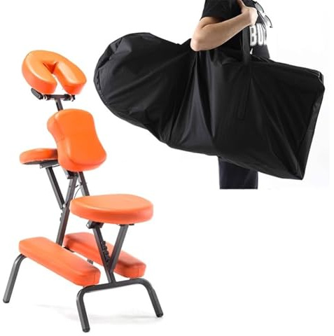 Silla de masaje, silla de spa plegable portátil con bolsa de transporte para viajes, asiento ligero para terapia de masaje para belleza y cuidado personal