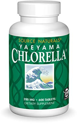 Source Naturals Yaeyama Chlorella Green Superfood, Plant-Based B12* - 200 mg, 600 Tablets
