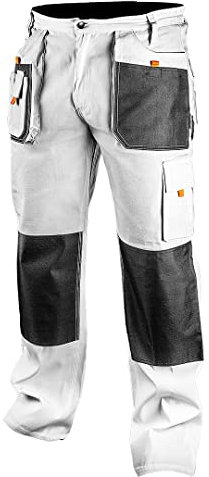 NEO TOOLS Topex - Pantaloni da Lavoro Professionali di Sicurezza, Abbigliamento da Lavoro per Pittore, Taglia S-XXL, Bianco, L