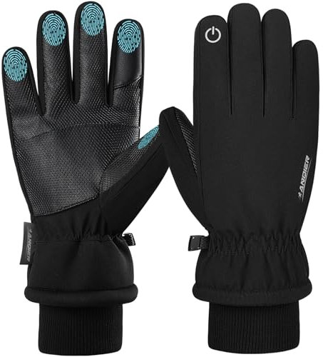 coskefy Skihandschuhe, Damen, Winter, Herren, Schneehandschuhe, Touchscreen, wasserdicht, Winddicht, Thinsulate, sehr warm, ideal für Skifahren, Snowboard, Laufen, Wandern, Radfahren, Motorrad (L)