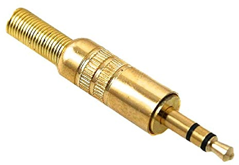 CABLEPELADO Connecteur audio jack 3,5 mm mâle stéréo | Connecteur TRS pour soudure DIY | Compatible avec PS5 / PS4, casques, haut-parleurs, PC, mobile | Doré | 3,5 mm mâle | nickel