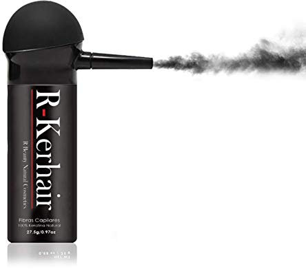 R-Kerhair Fibras Capilares Densificadoras de Keratina 100% Natural con Aplicador 27gr (Castaño Oscuro)