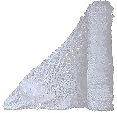 BcofoA Camouflage Sunshade Net，Camo Netting，for Theme Party，Outdoor for Camping Shooting Hunting，Curtain Ceiling Fence Canopy Cover，Series Ultra-lite。 (Color : White, Size : 1.5Mx9M(4.9ftx29.5ft))
