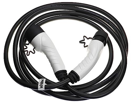 vhbw Câble de Recharge Type 2 vers Type 2 Compatible avec Peugeot 3008 Hybrid, 508 Hybrid Voiture électrique - 1 Phase, 32 A, 7 KW, 5 m
