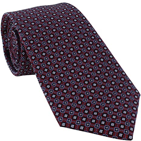 Michelsons of London Corbata de seda geométrica de diamante, rosso, Taille unique