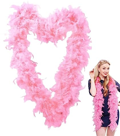 WEITING Décoration Boas Moelleux,Plumes Roses Din| Boas Plumes Costume Doux, Fournitures fête costumées pour Filles pour Mariage, Halloween, Danse, fêtes, Cosplay