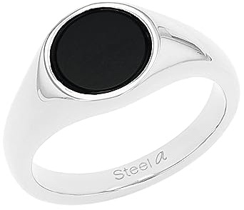 Amor Anello in acciaio inox, unisex, da uomo, nero, in confezione regalo, 2037297, 62 (19.7), Acciaio inossidabile, Senza pietre