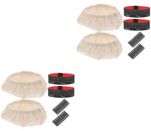 Alipis 2sets Mason Jar Accessories Jar Cover Thermometer Date Bands for Sourdough Starter