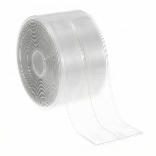 QWORK® Nastro sigillante trasparente per bagno, 38 mm x 3.2 m, striscia adesiva impermeabile, striscia in PVC antimuffa per bordi di docce e cucine