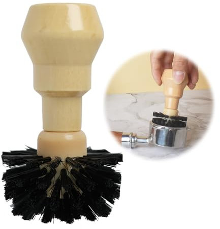 Cepillo portafiltros, cepillo para cafeteras de 58 mm, apto para coladores de espresso, cafetera, cepillo para limpieza en polvo de café, mango de acero inoxidable, práctico para accesorios de café
