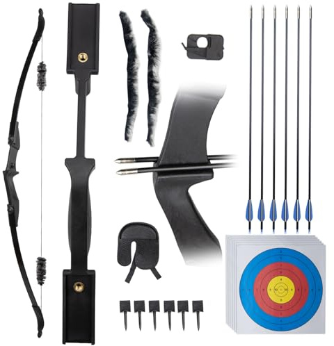 GQT Recurve Bow and Arrow Sets, Archery Takedown Bow Set for Adults Beginner Teenagers Youth Target Practice, Left & Right Handed, 20/30/40lbs (20lbs)