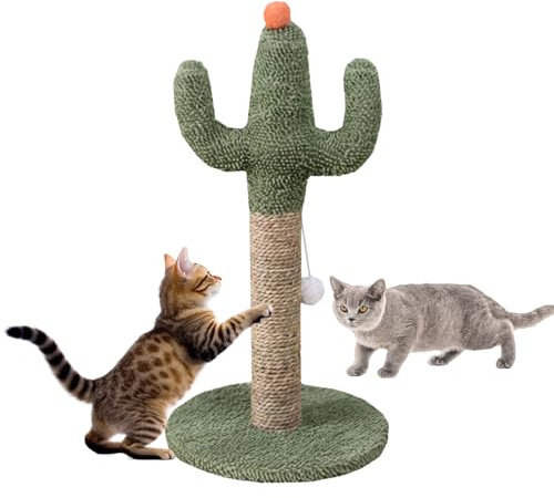 Cactus Cat Croboker – Alto Graffio Verticale, Ampio | Grazioso Gattino Verticale Naturale, Colonna Attività Lunga Durata, Divertente Accessori per Arredamento, Gatti Interni, Gatti Interni, Giochi