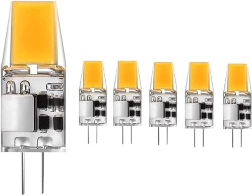 EIMOPE Ampoules LED G4 5W, AC/DC 12V, Blanc Chaud 3000K, 500LM, G4 LED 3W Remplacement 30W 50W Ampoules Halogènes, Non Dimmable, Économie D'énergie Lumière, Lot de 5