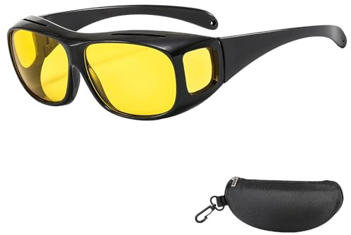Aribliseza Occhiali Visione Notturna per la Guida, 1 Pezzo, Occhiali da Guida, Occhiali Notturni Donna, Occhiali Notturni Uomo, Occhiali Sovrapponibili Anti-Abbagliamento, Occhiali da Sole con Lenti