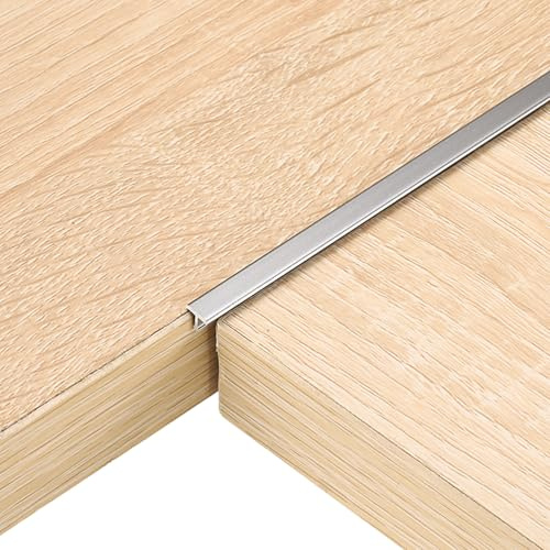 QUARKZMAN T Molding Transición Suelos 2.9ft x 0.24 Gris 4 Pz | Aleación Aluminio Juntas Laminado Baldosas Vinilo