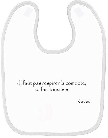 Bavoir bébé kaamelott kadoc compote 2 Blanc